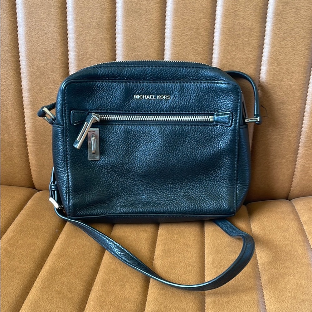 Michael Kors Black Leather Crossbody Bag